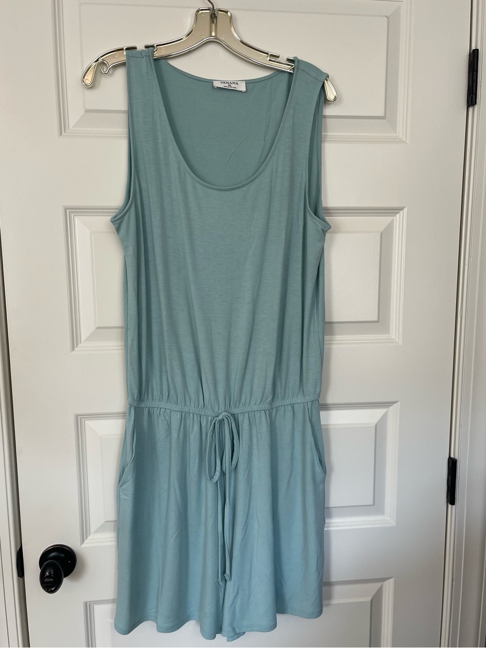 New, Boutique Item- Zenana Sleeveless Romper in Mint Green